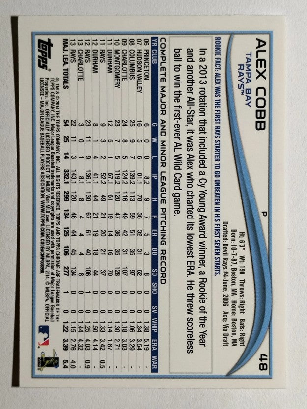 2014 Topps Chrome #48 Alex Cobb