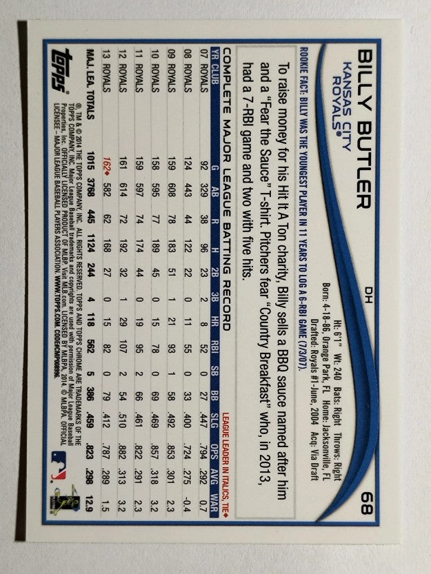 2014 Topps Chrome #68 Billy Butler