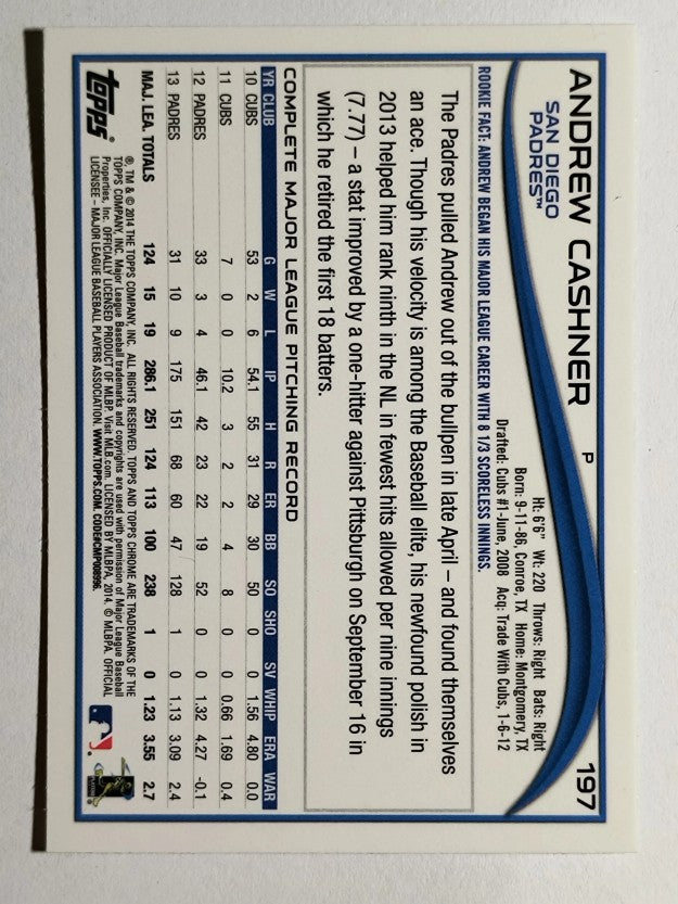 2014 Topps Chrome #197 Andrew Cashner