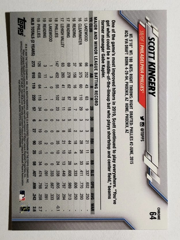 2020 Topps Chrome #64 Scott Kingery