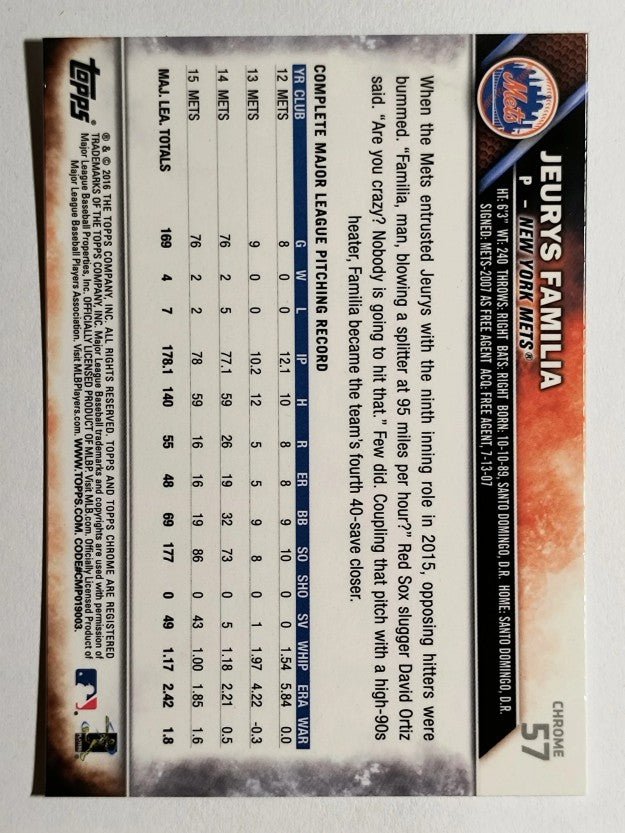 2016 Topps Chrome #57 Jeurys Familia