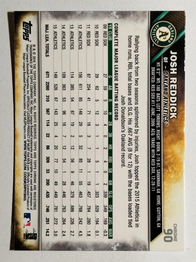 2016 Topps Chrome #90 Josh Reddick