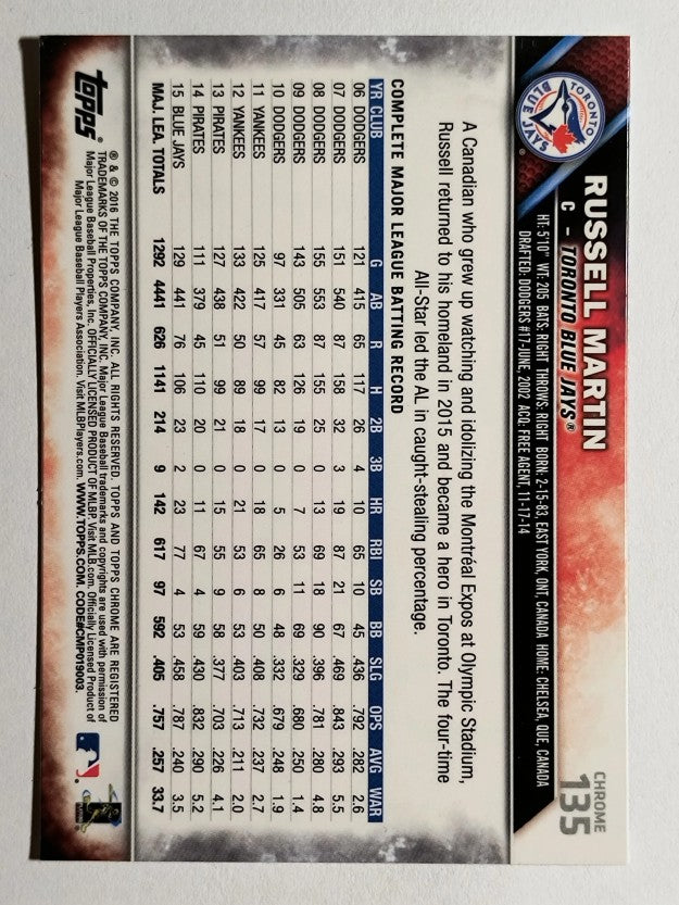 2016 Topps Chrome #135 Russell Martin
