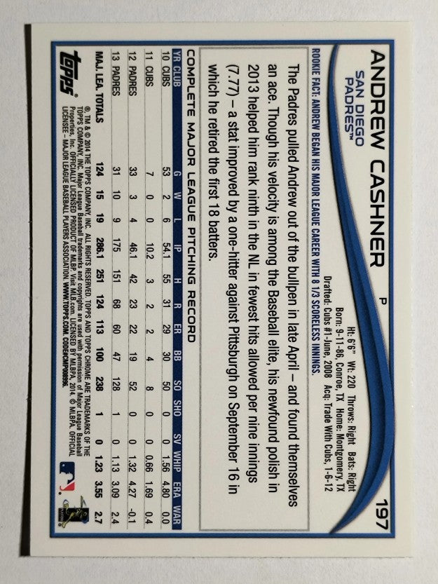 2014 Topps Chrome #197 Andrew Cashner