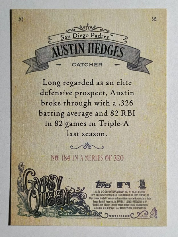 2017 Topps Gypsy Queen #184 Austin Hedges