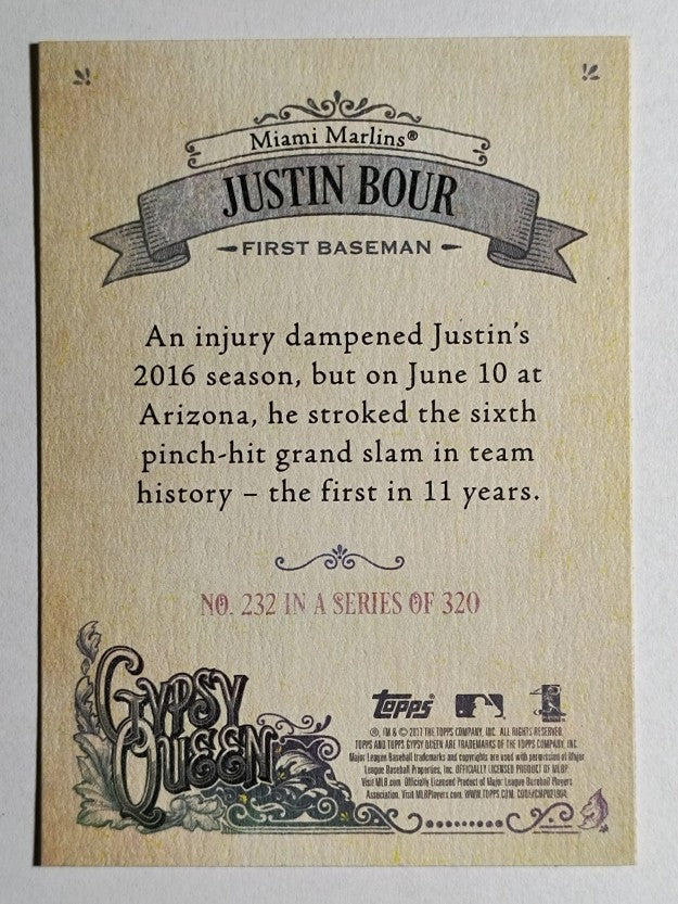 2017 Topps Gypsy Queen #232 Justin Bour