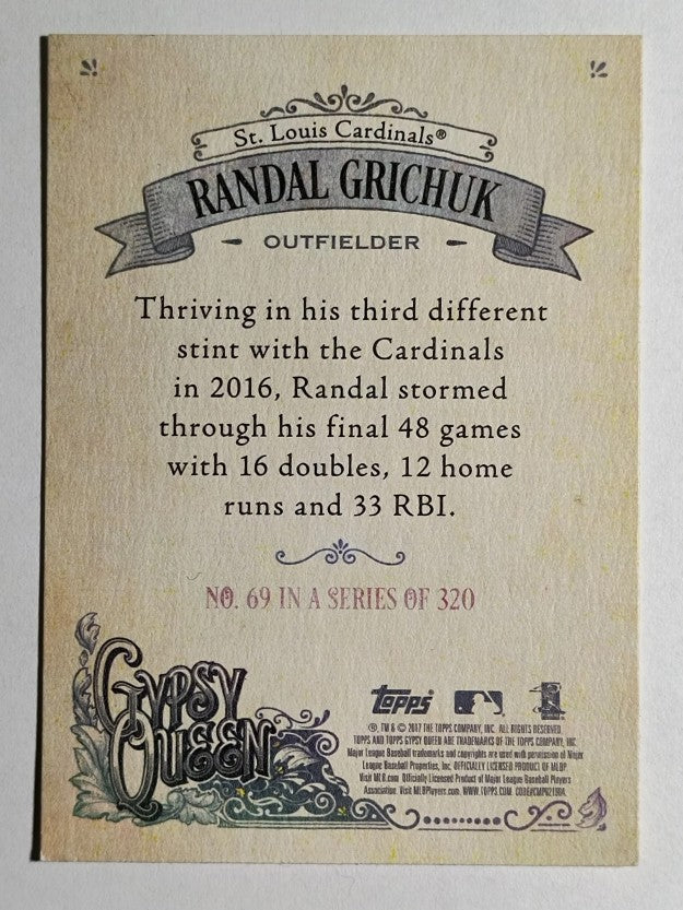 2017 Topps Gypsy Queen Missing Nameplate #69 Randal Grichuk