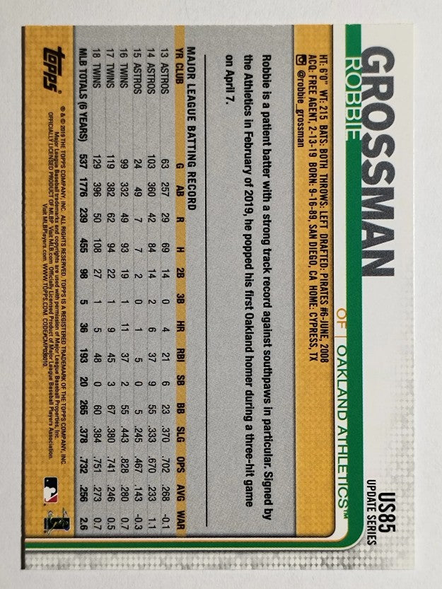 2019 Topps Update #US85 Robbie Grossman