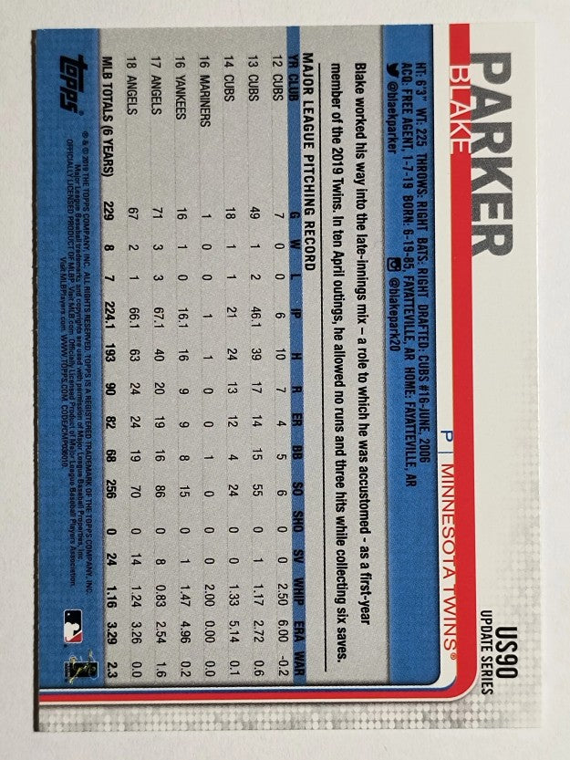 2019 Topps Update #US90 Blake Parker