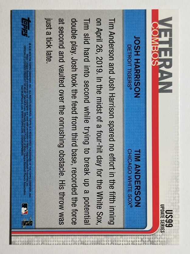 2019 Topps Update #US99 Tim Anderson/Josh Harrison