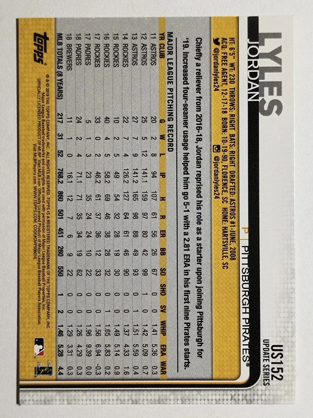 2019 Topps Update #US152 Jordan Lyles
