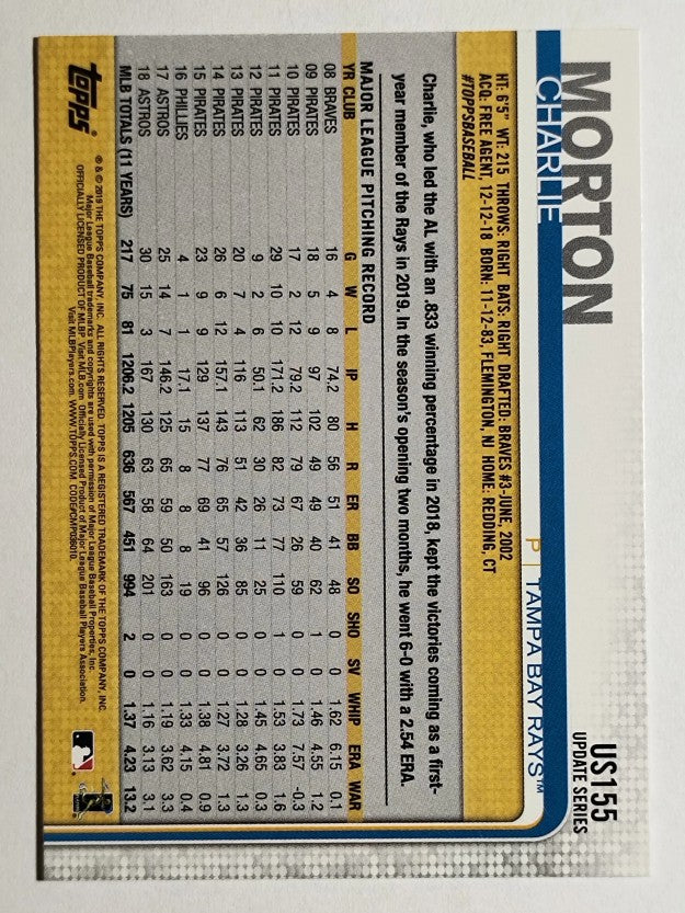 2019 Topps Update #US155 Charlie Morton