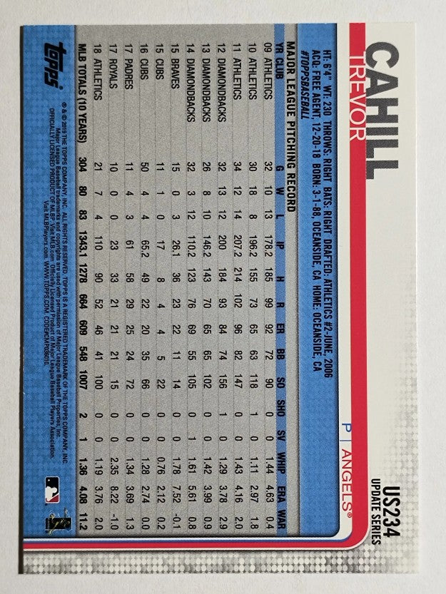 2019 Topps Update #US234 Trevor Cahill