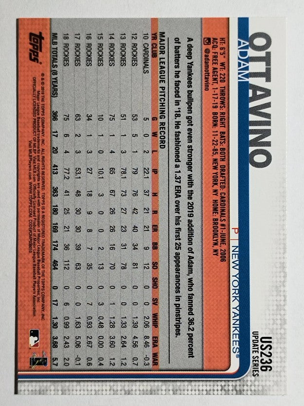 2019 Topps Update #US236 Adam Ottavino