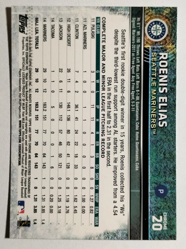 2015 Topps Chrome #20 Roenis Elias