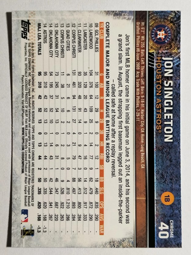 2015 Topps Chrome #40 Jon Singleton
