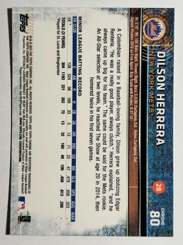 2015 Topps Chrome #80 Dilson Herrera RC