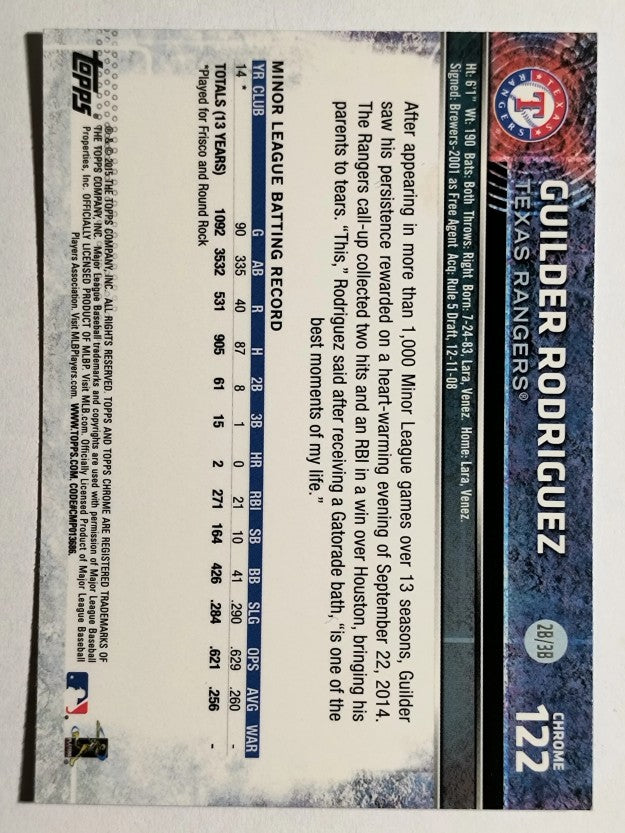 2015 Topps Chrome #122 Guilder Rodriguez RC