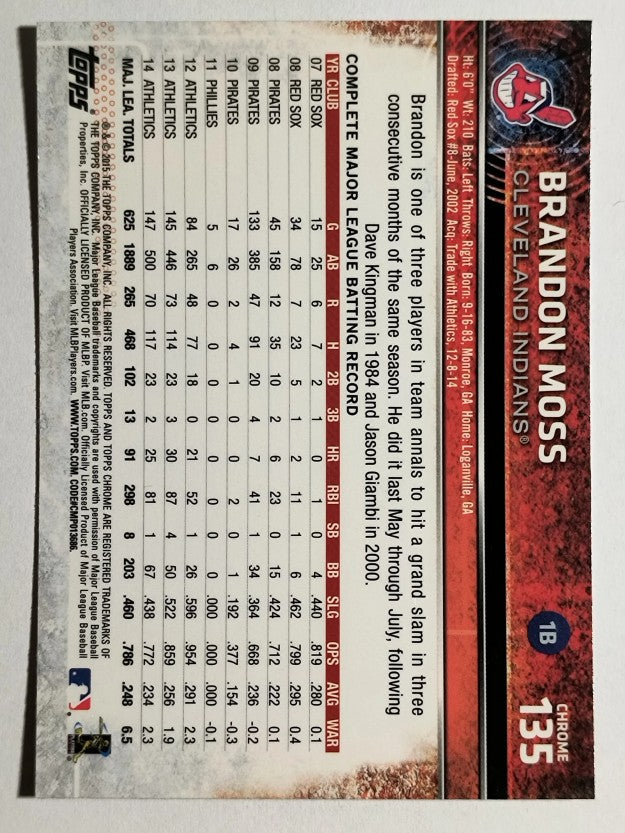 2015 Topps Chrome #135 Brandon Moss