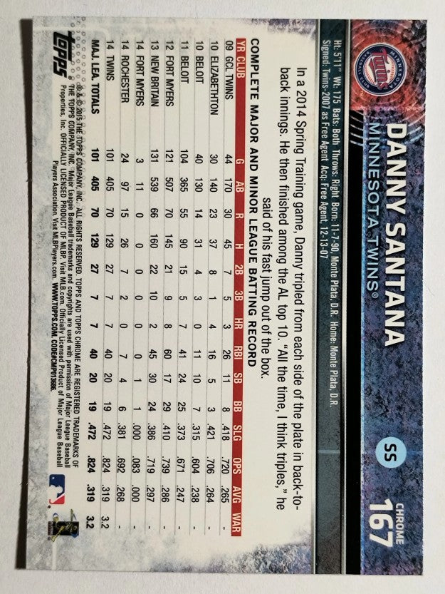 2015 Topps Chrome #167 Danny Santana