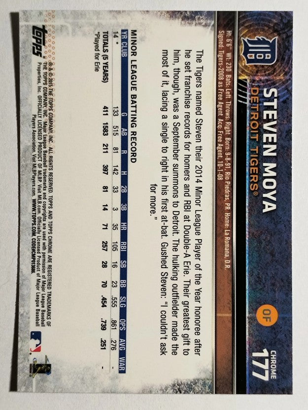 2015 Topps Chrome #177 Steven Moya RC
