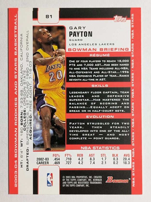 2003-04 Bowman #81 Gary Payton
