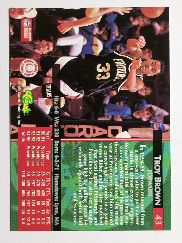 1995 Classic #43 Troy Brown