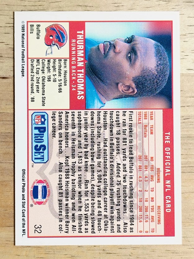 1989 Pro Set #32 Thurman Thomas RC