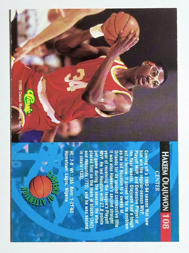 1995 Classic #108 Hakeem Olajuwon CA