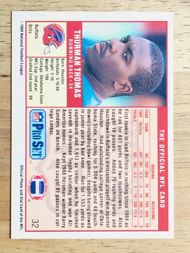 1989 Pro Set #32 Thurman Thomas RC