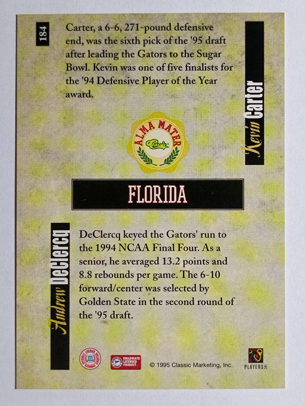 1995 Classic Five Sport #184 DeClercq/K.J.Carter
