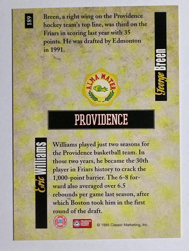 1995 Classic Five Sport #189 Eric Williams/George Breen