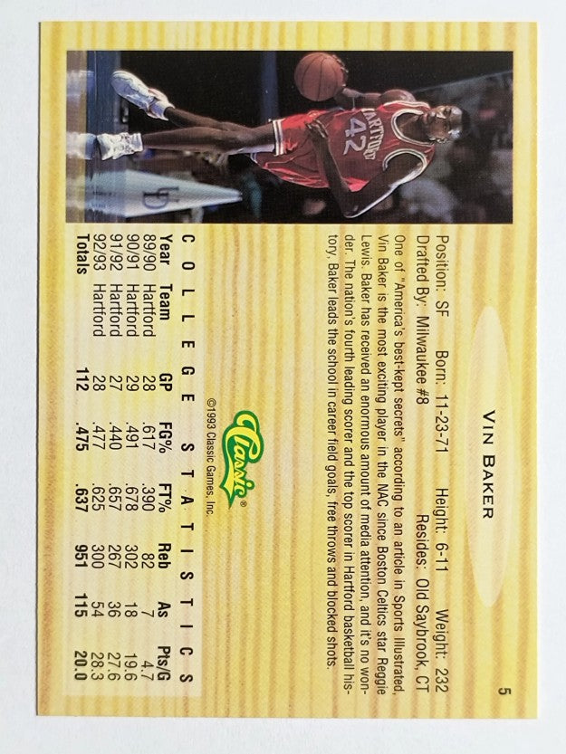 1993 Classic #5 Vin Baker