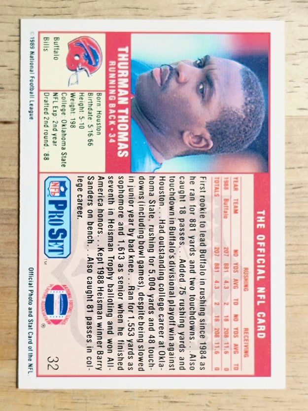 1989 Pro Set #32 Thurman Thomas RC