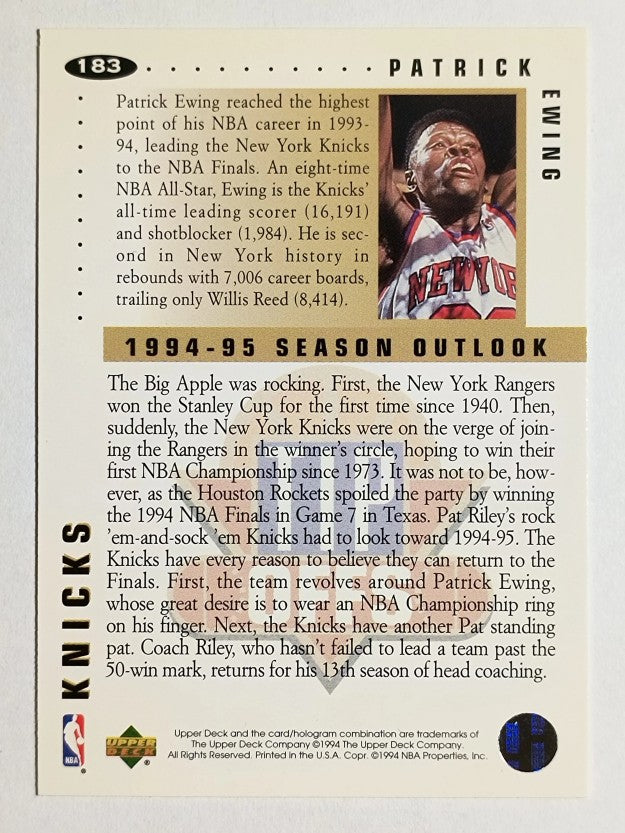 1994-95 Collector's Choice Silver Signature #183 Patrick Ewing TO