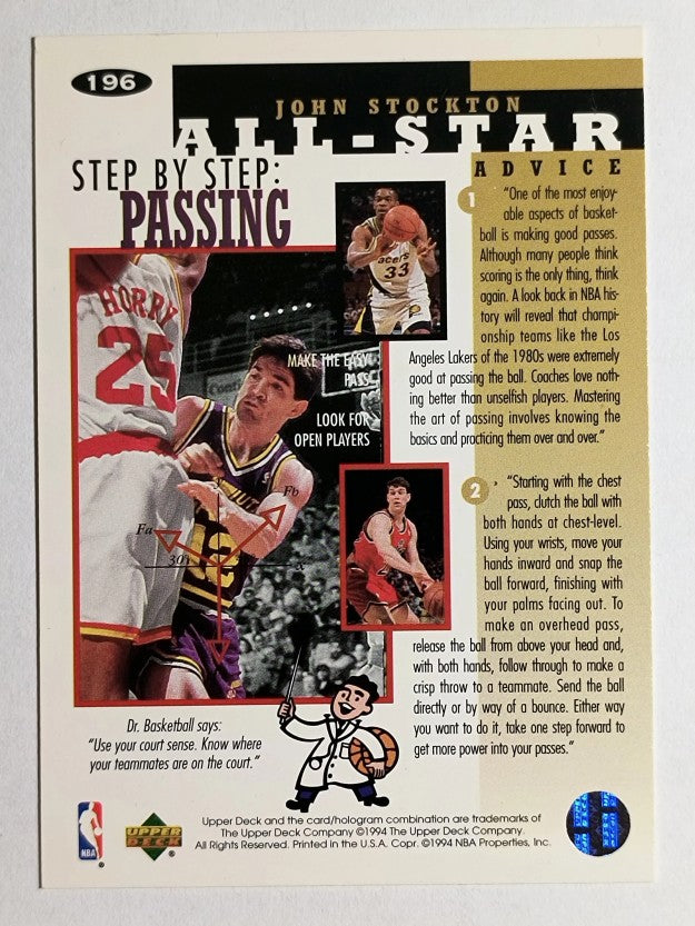 1994-95 Collector's Choice Silver Signature #196 John Stockton ASA (NM)
