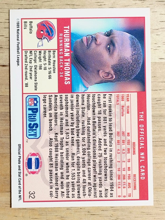 1989 Pro Set #32 Thurman Thomas RC