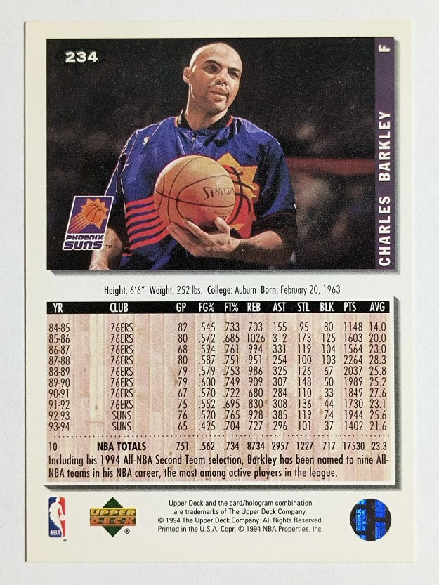 1994-95 Collector's Choice Silver Signature #234 Charles Barkley (NM)