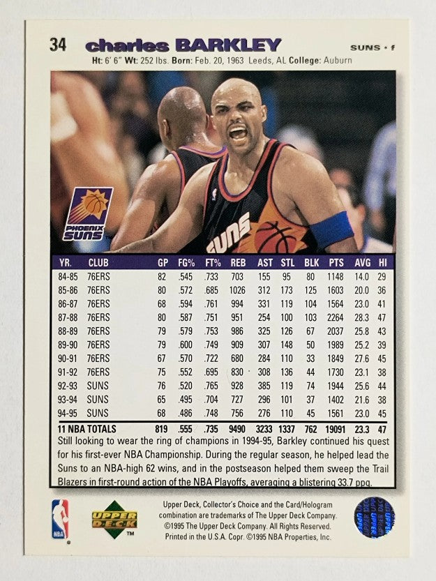 1995-96 Collector's Choice #34 Charles Barkley