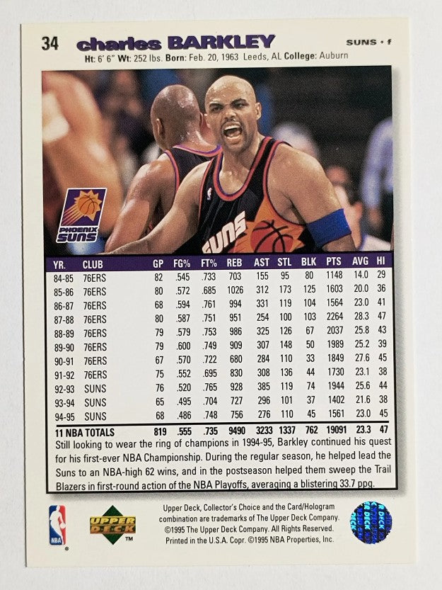 1995-96 Collector's Choice Player's Club #34 Charles Barkley