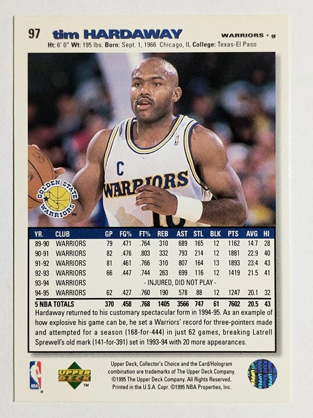 1995-96 Collector's Choice Player's Club #97 Tim Hardaway