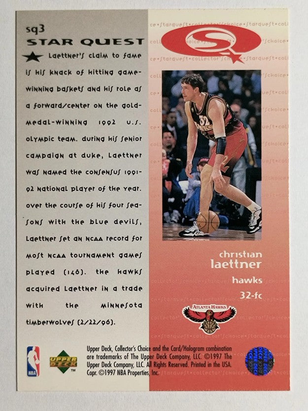 1997-98 Collector's Choice StarQuest #3 Christian Laettner