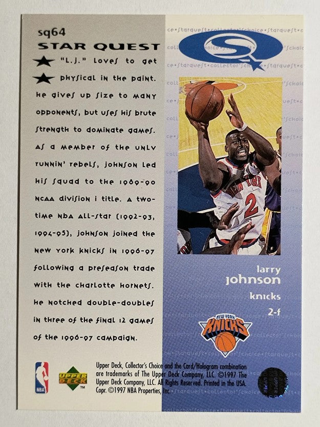 1997-98 Collector's Choice StarQuest #64 Larry Johnson