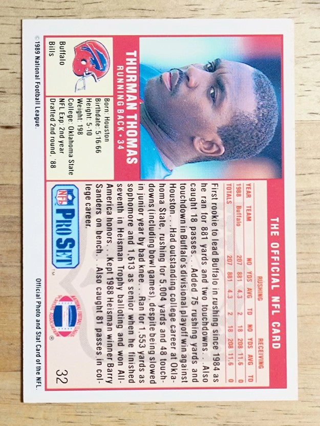 1989 Pro Set #32 Thurman Thomas RC