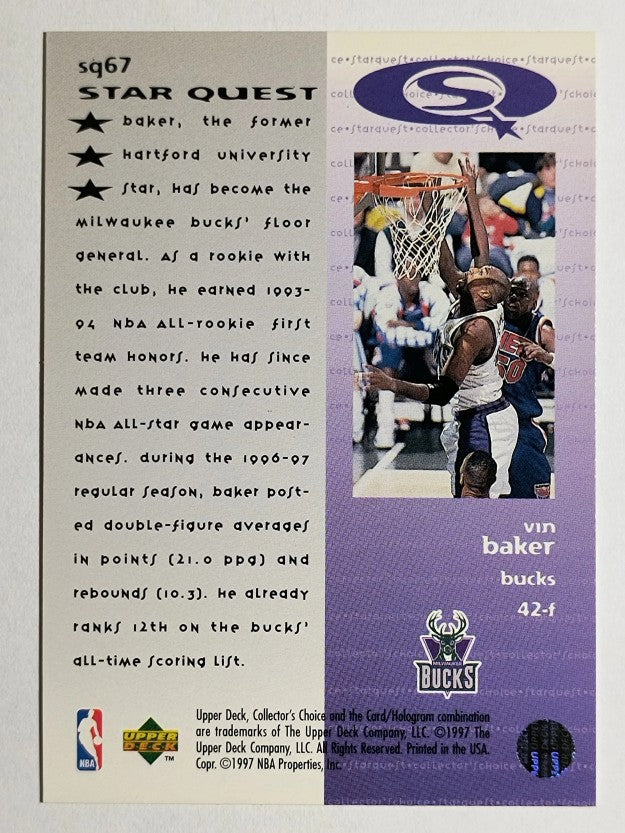 1997-98 Collector's Choice StarQuest #67 Vin Baker