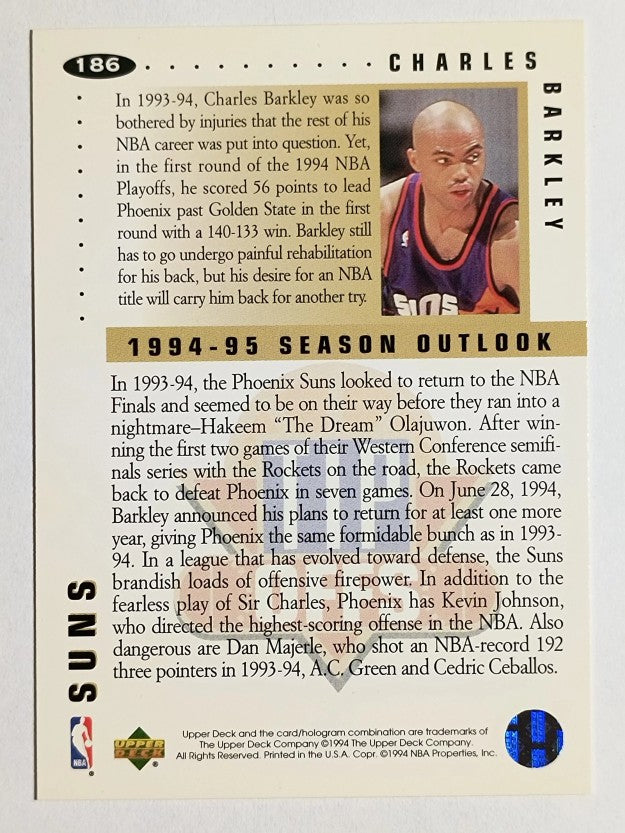 1994-95 Collector's Choice #186 Charles Barkley TO