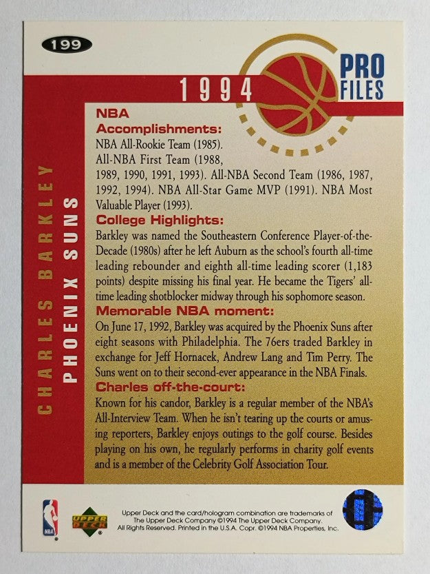 1994-95 Collector's Choice #199 Charles Barkley PRO