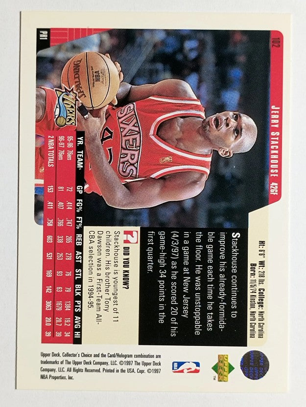 1997-98 Collector's Choice #102 Jerry Stackhouse