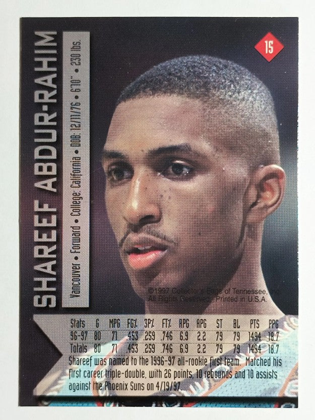 1997 Collector's Edge #15 Shareef Abdur-Rahim