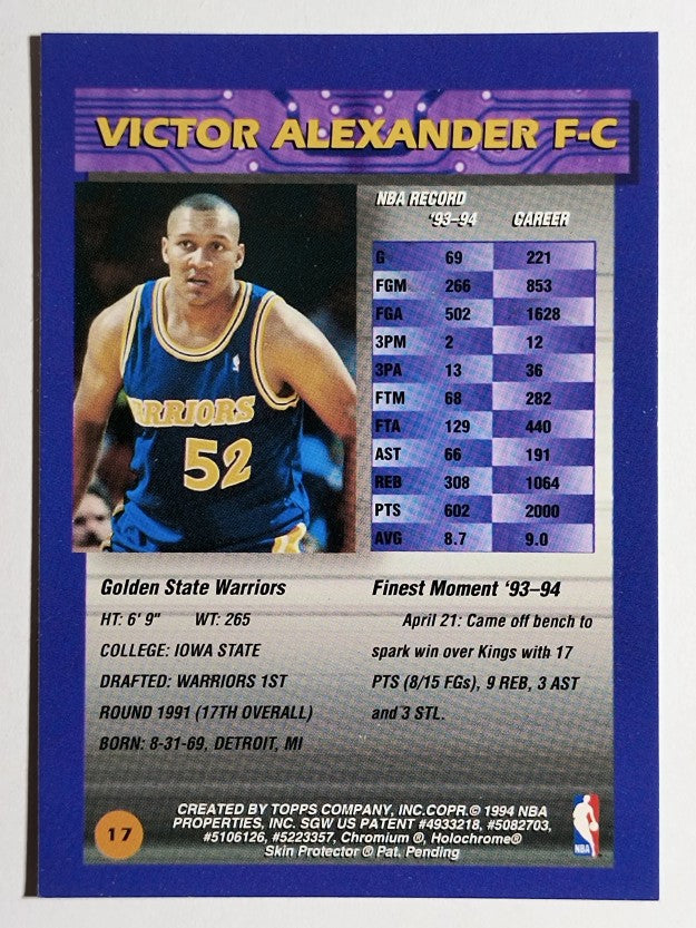 1994-95 Finest #17 Victor Alexander